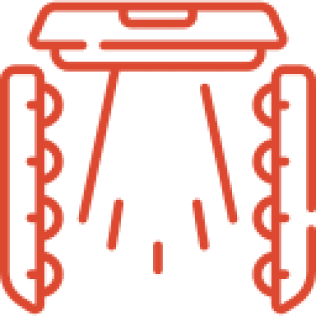 A red shopping bag icon with a subtle white crown design.
