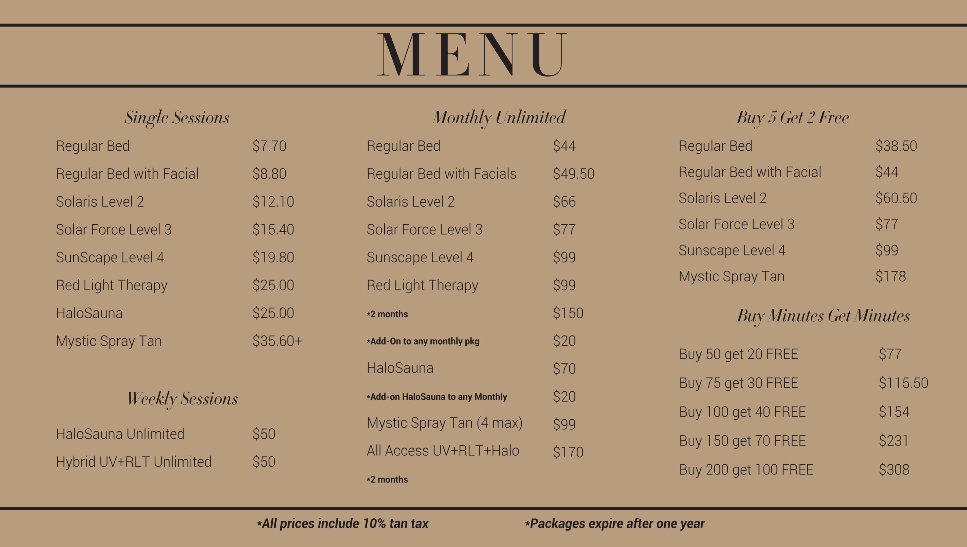 Vintage-style menu displaying breakfast and lunch items with prices.